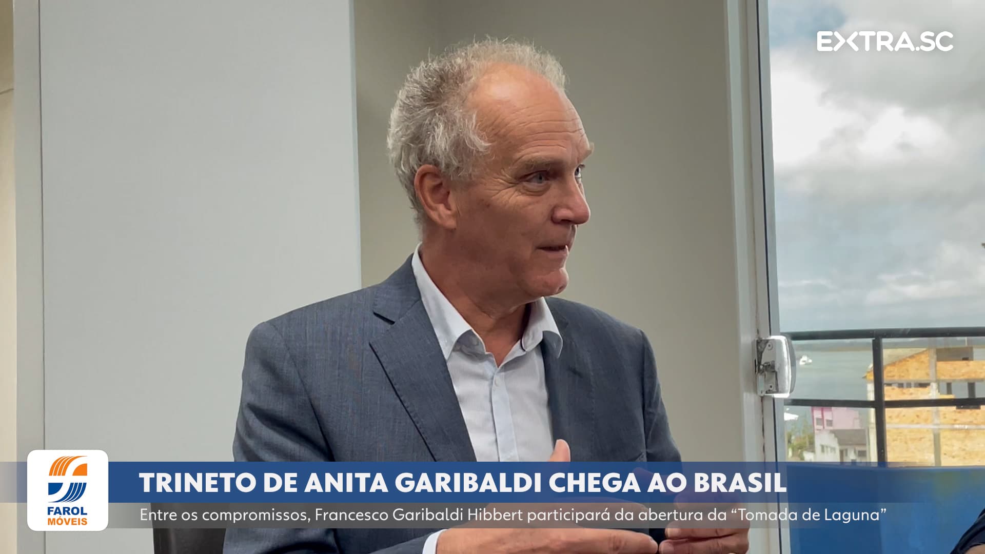 Trineto de Anita Garibaldi chega a Laguna pela primeira vez