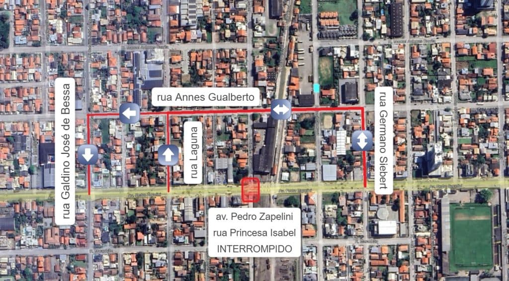 Trânsito no cruzamento da rua Princesa Isabel com a avenida Pedro Zapelini será bloqueado neste sábado (8)