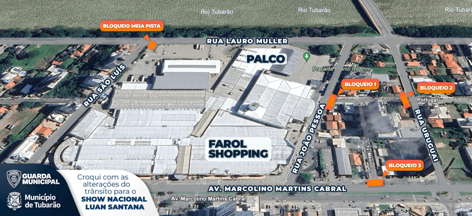 Entorno do Farol Shopping terá mudanças no trânsito sábado (29) por causa de show