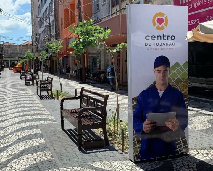 Centro de Tubarão ganha totens do Place Branding