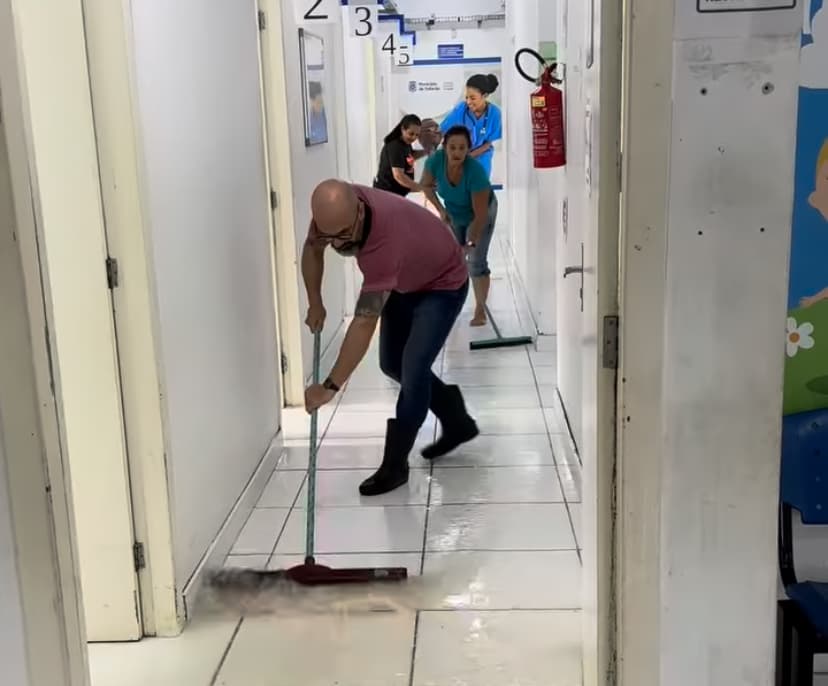 Policlínica fica alagada e atendimentos precisam ser ajustados