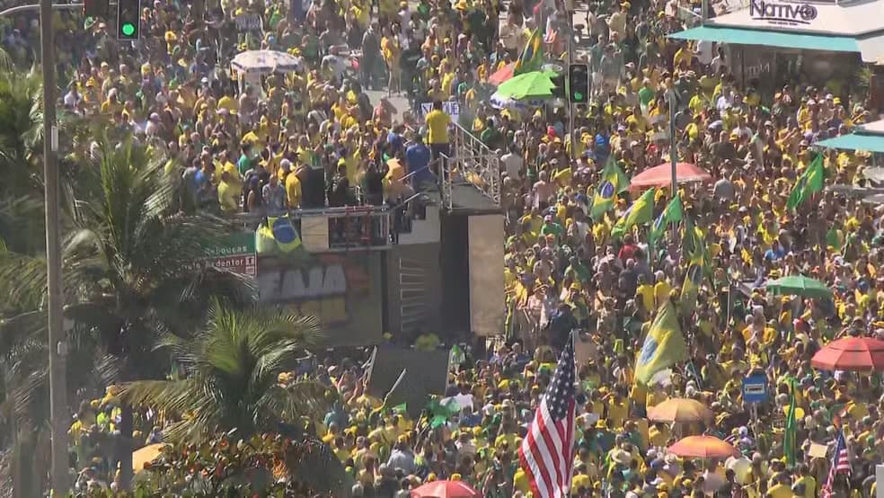 Atos pró-Bolsonaro em SP, Rio, Salvador e outras cidades pedem anistia e têm bandeiras dos EUA e do Brasil