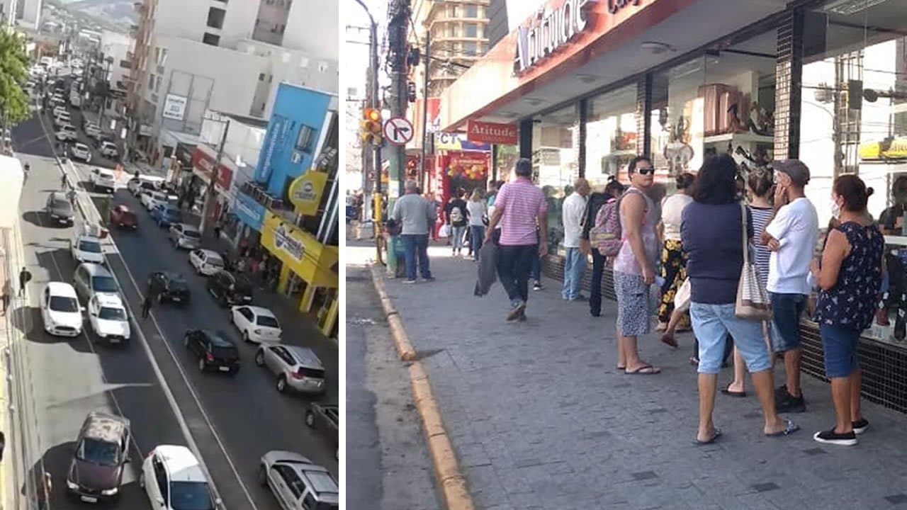 Reabertura do comércio é marcada por aglomeração; movimento preocupa autoridades