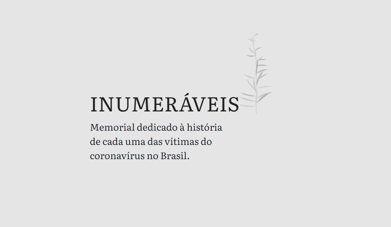 Coronavírus: vítimas da região presentes no memorial "Inumeráveis" serão lembrados pelo EXTRA.SC