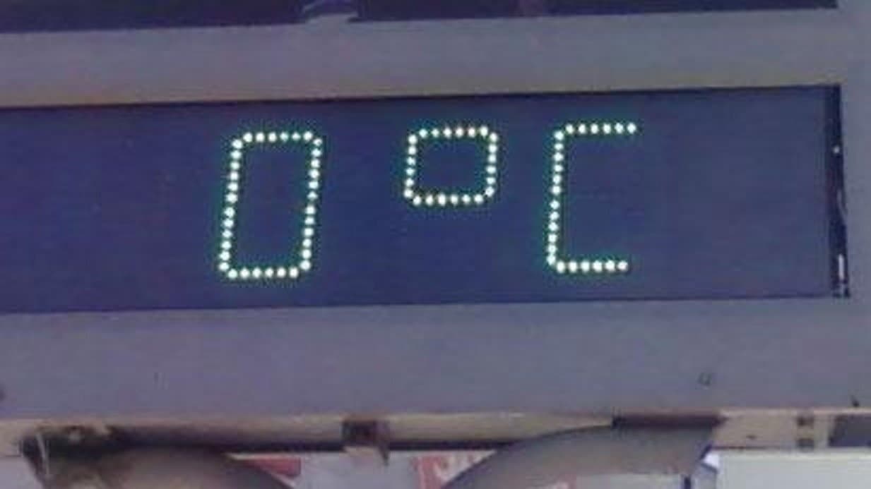 Tubarão registra temperatura negativa durante a madrugada