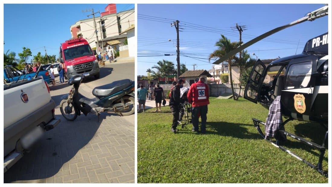 Acidente deixa motociclista gravemente ferida