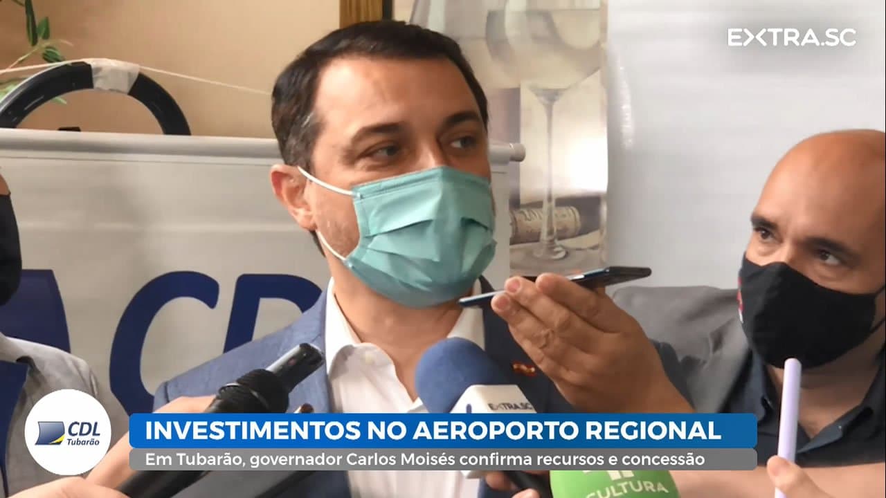 Em Tubarão, governador anuncia investimentos e a concessão do Aeroporto Regional