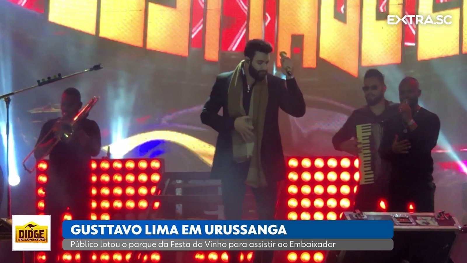 Show de Gusttavo Lima lota arena da Festa do Vinho, em Urussanga; assista!