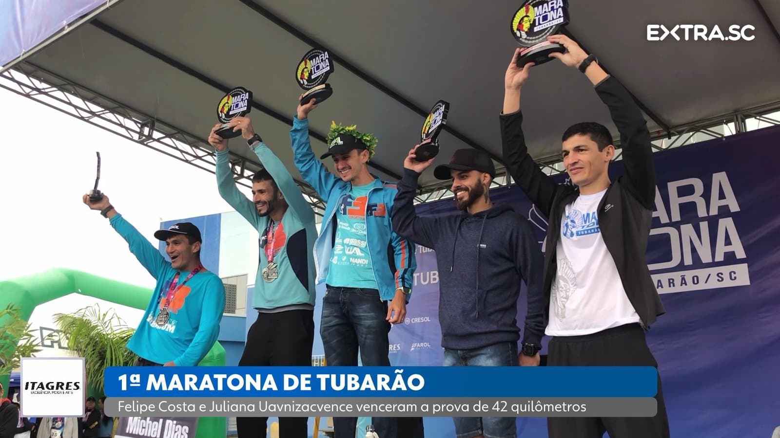 Felipe Costa e Juliana Uavnizac vencem a 1ª Maratona de Tubarão