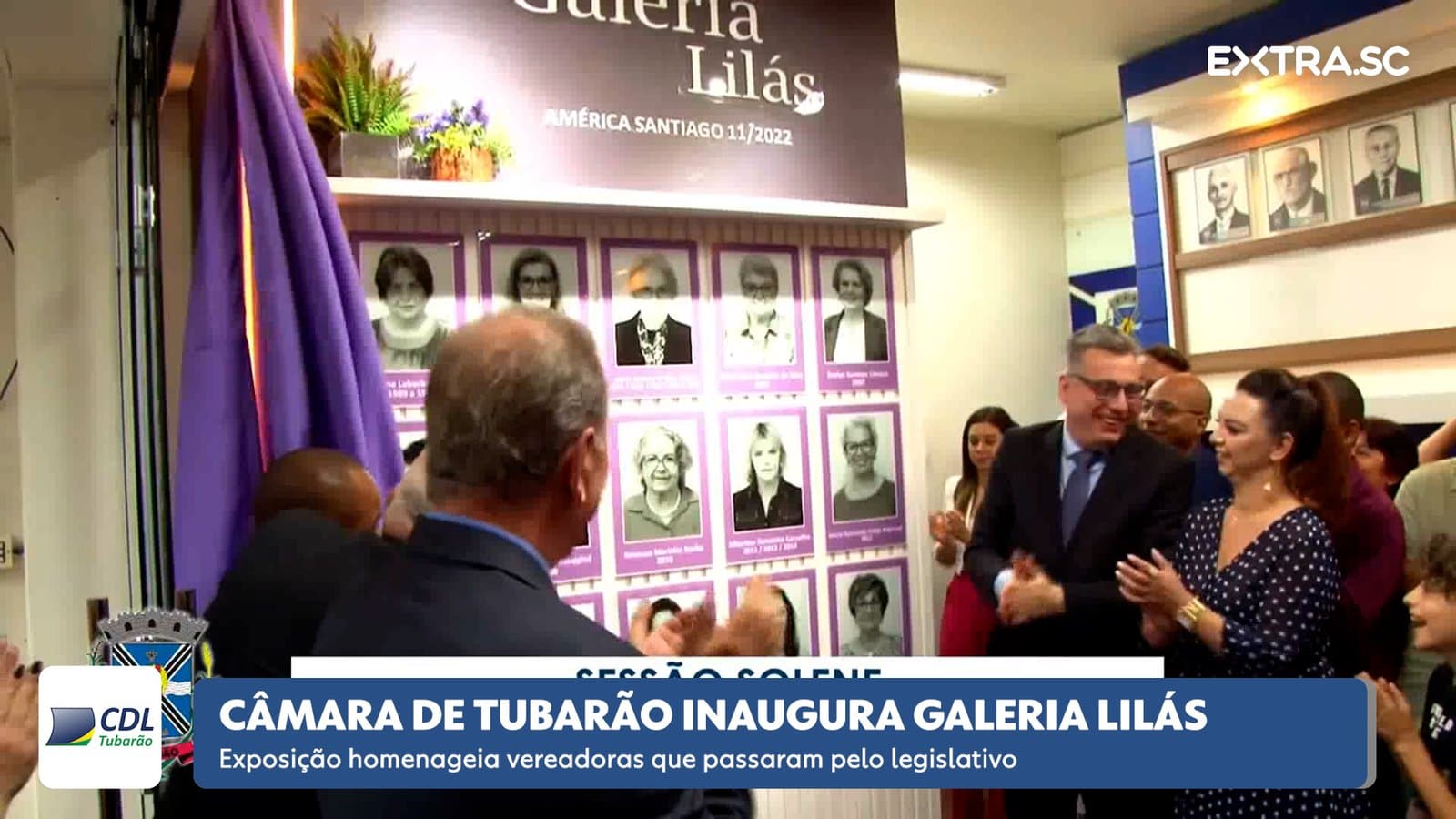 Câmara de Tubarão inaugura Galeria Lilás para homenagear vereadoras