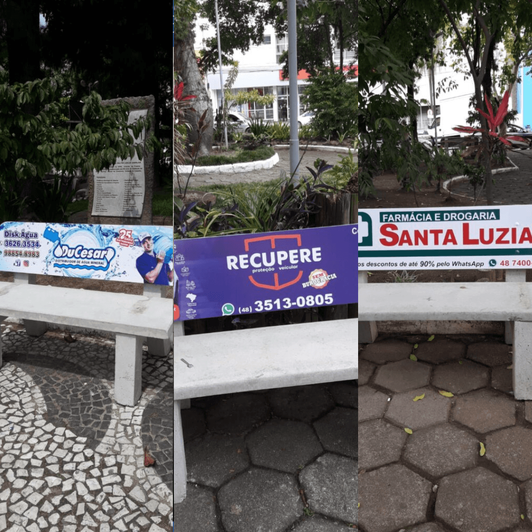 Bancos das praças começam a ser substituídos em Tubarão