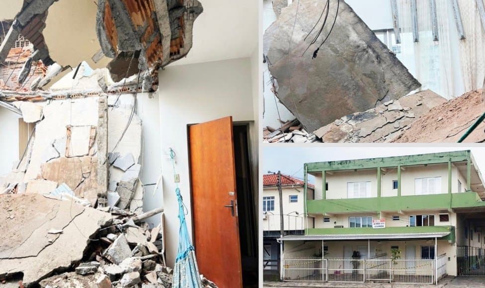 Sete famílias são retiradas de prédio após queda de laje