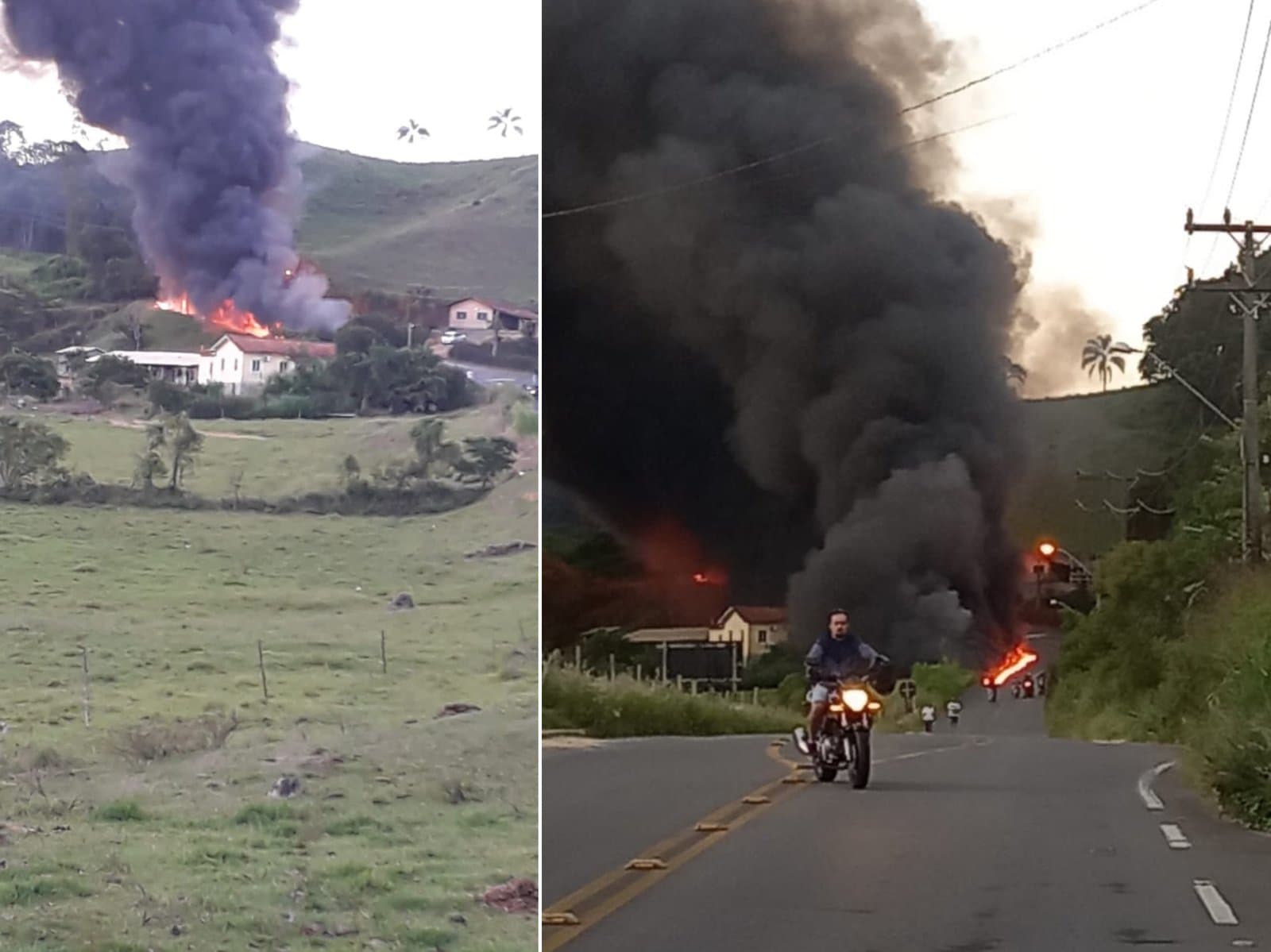 Caminhão com 20 mil litros de combustíveis pega fogo