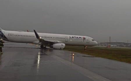 Voos são cancelados em Florianópolis após avião derrapar na pista