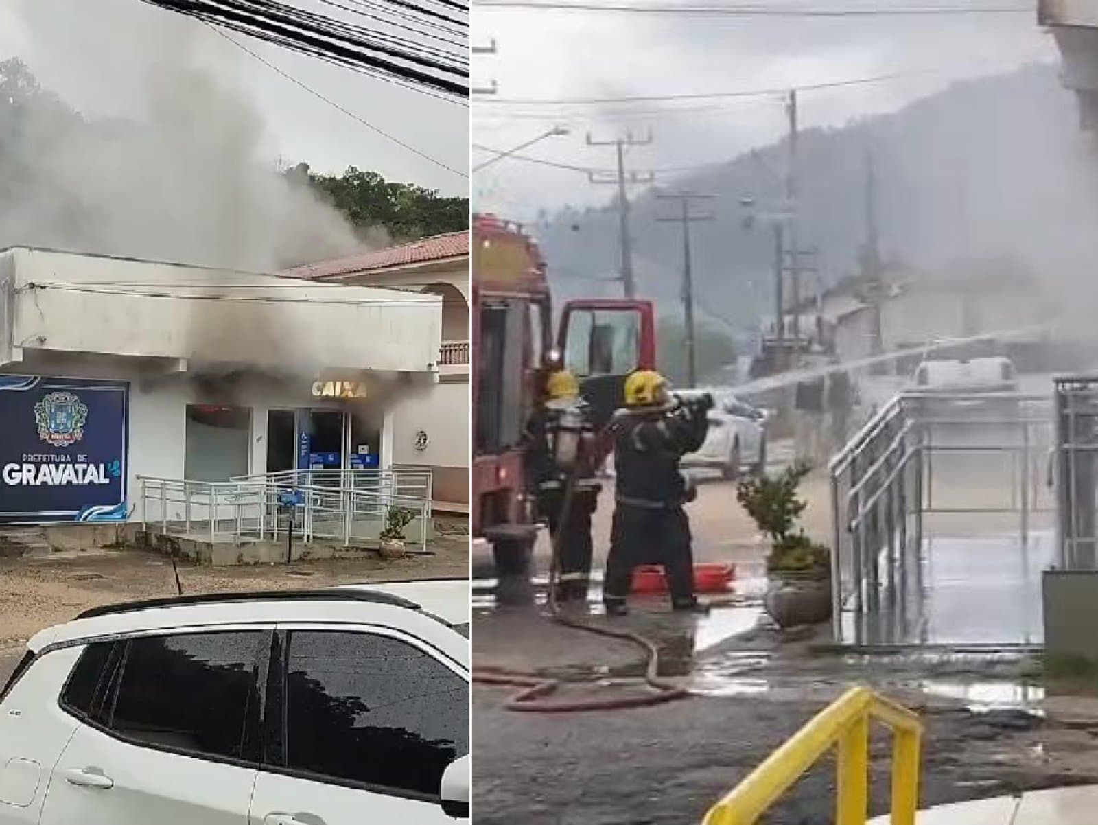 Caixa eletrônico localizado em prefeitura pega fogo