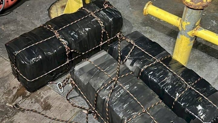 Mergulhadores encontram 130 kg de cocaína em casco de navio