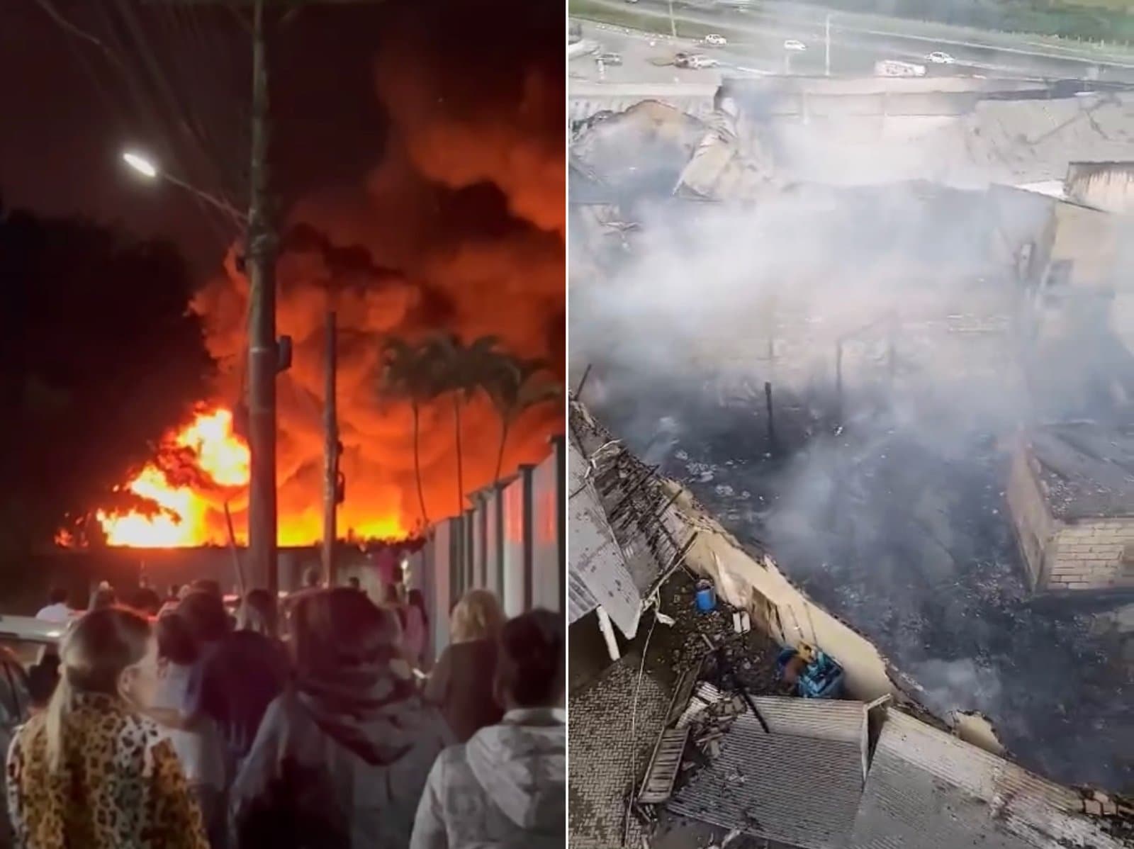 Loja Top Brasil, em Tubarão, é destruída por incêndio