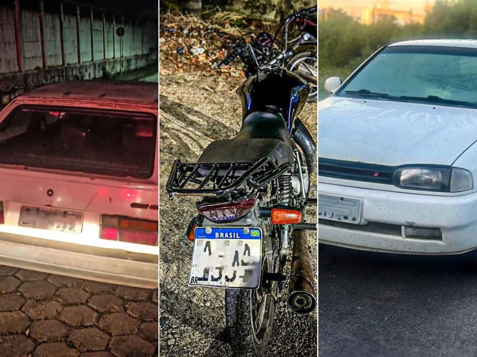 Em menos de 12 horas, PM recupera motocicleta e dois carros furtados