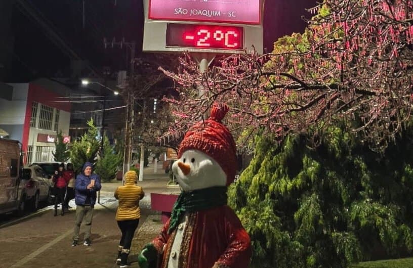 Trinta cidades catarinenses registram temperaturas negativas