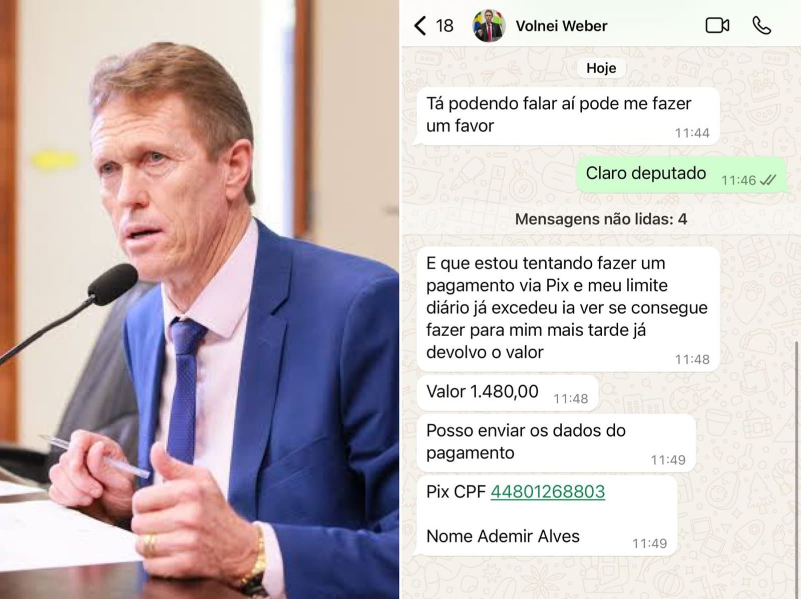 Deputado tem o telefone clonado e golpistas pedem dinheiro a contatos