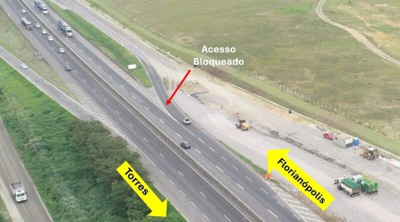 Acesso principal a Capivari de Baixo pela BR-101 ficará bloqueado por dois meses