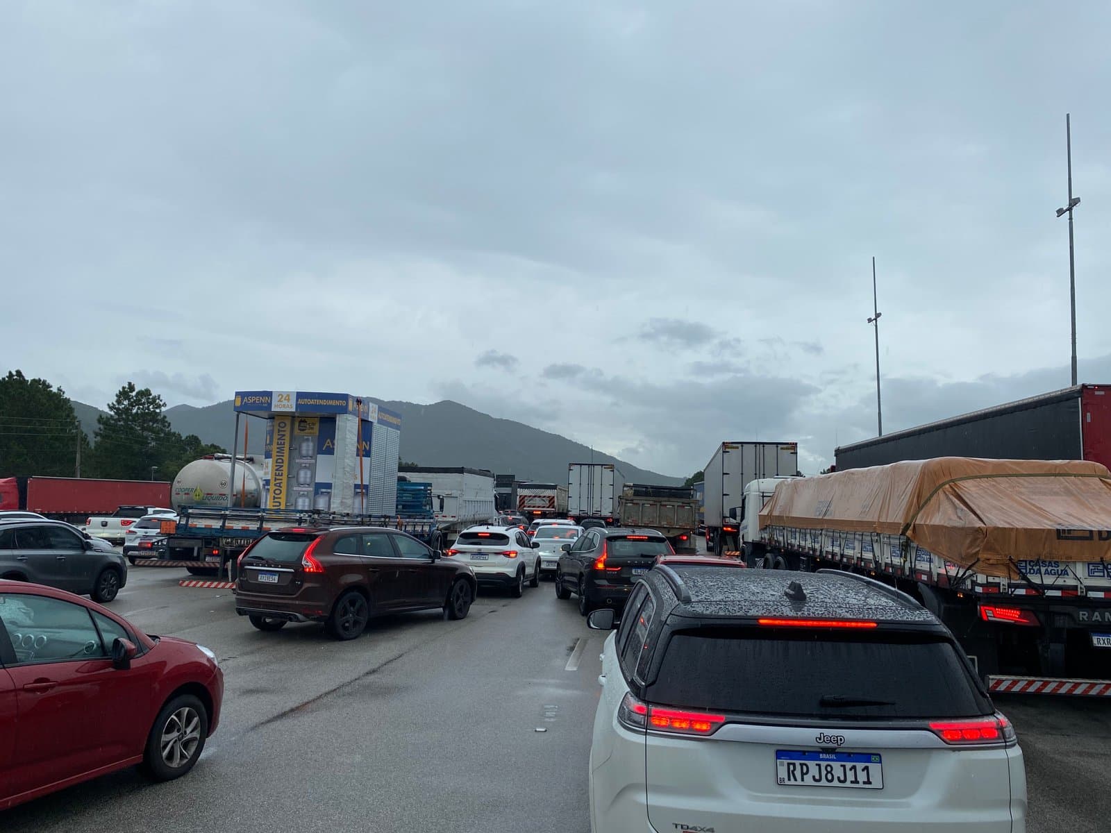 Remoção de árvores queimadas no Morro dos Cavalos gera filas superiores a 20km