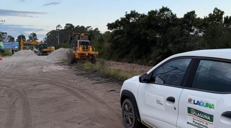 Acesso Norte de Laguna está bloqueado para obras de correção de solo instável