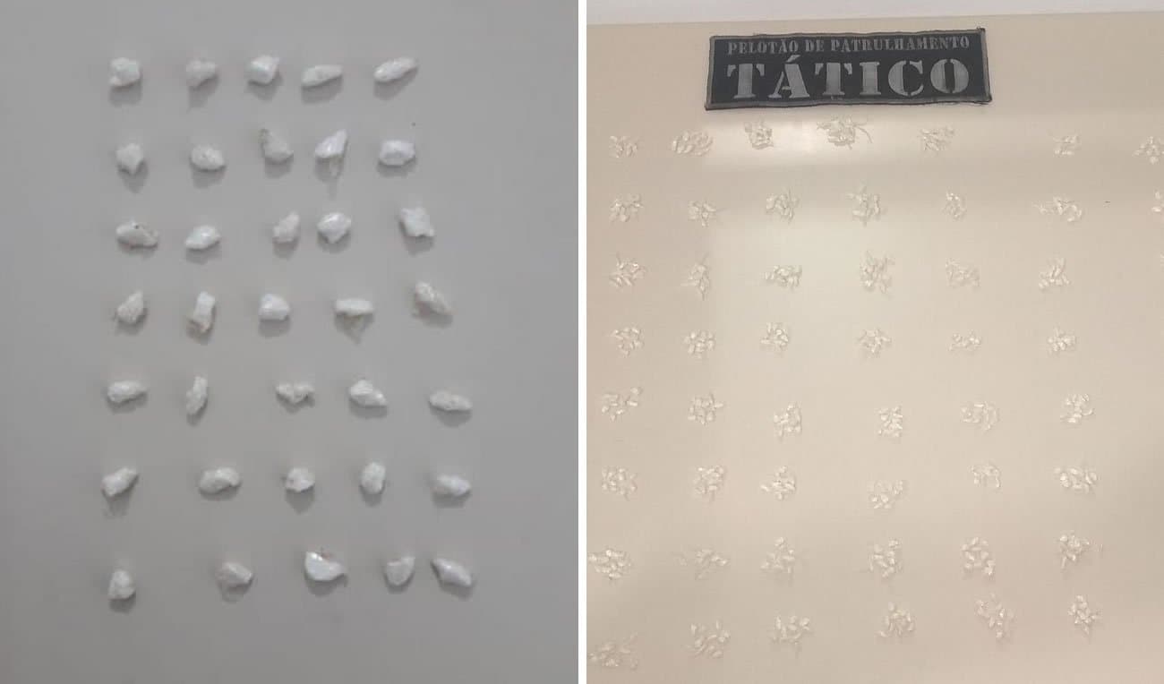 Em abordagens, PM apreende dois homens, um deles menor; ao todo, foram 635 pedras de crack