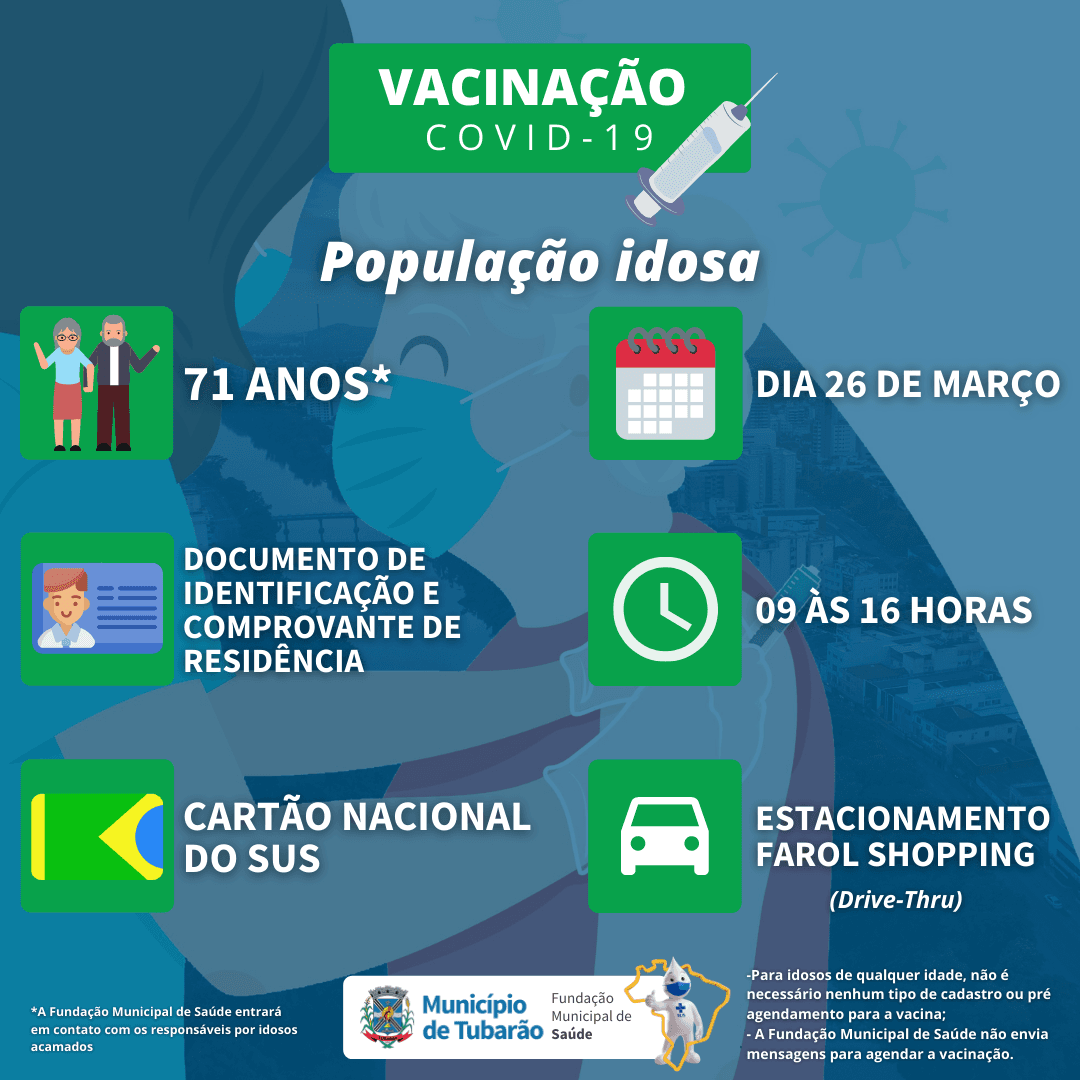 Dois grupos de idosos e profissionais da área da Saúde têm mais um dia de vacinação nesta sexta-feira (26)
