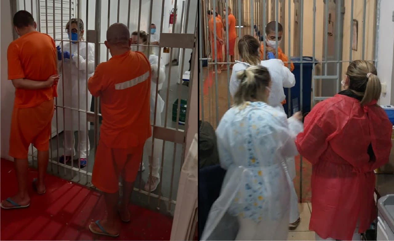 Detentos do Presídio Regional de Tubarão são vacinados contra a Covid-19