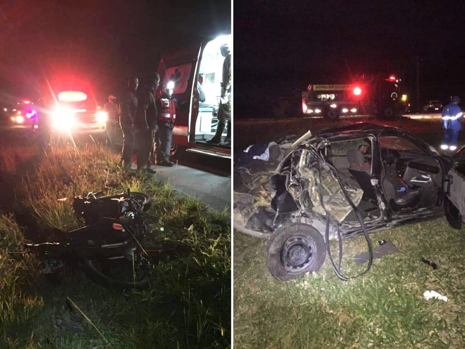Motociclista fica gravemente ferido em colisão com carro