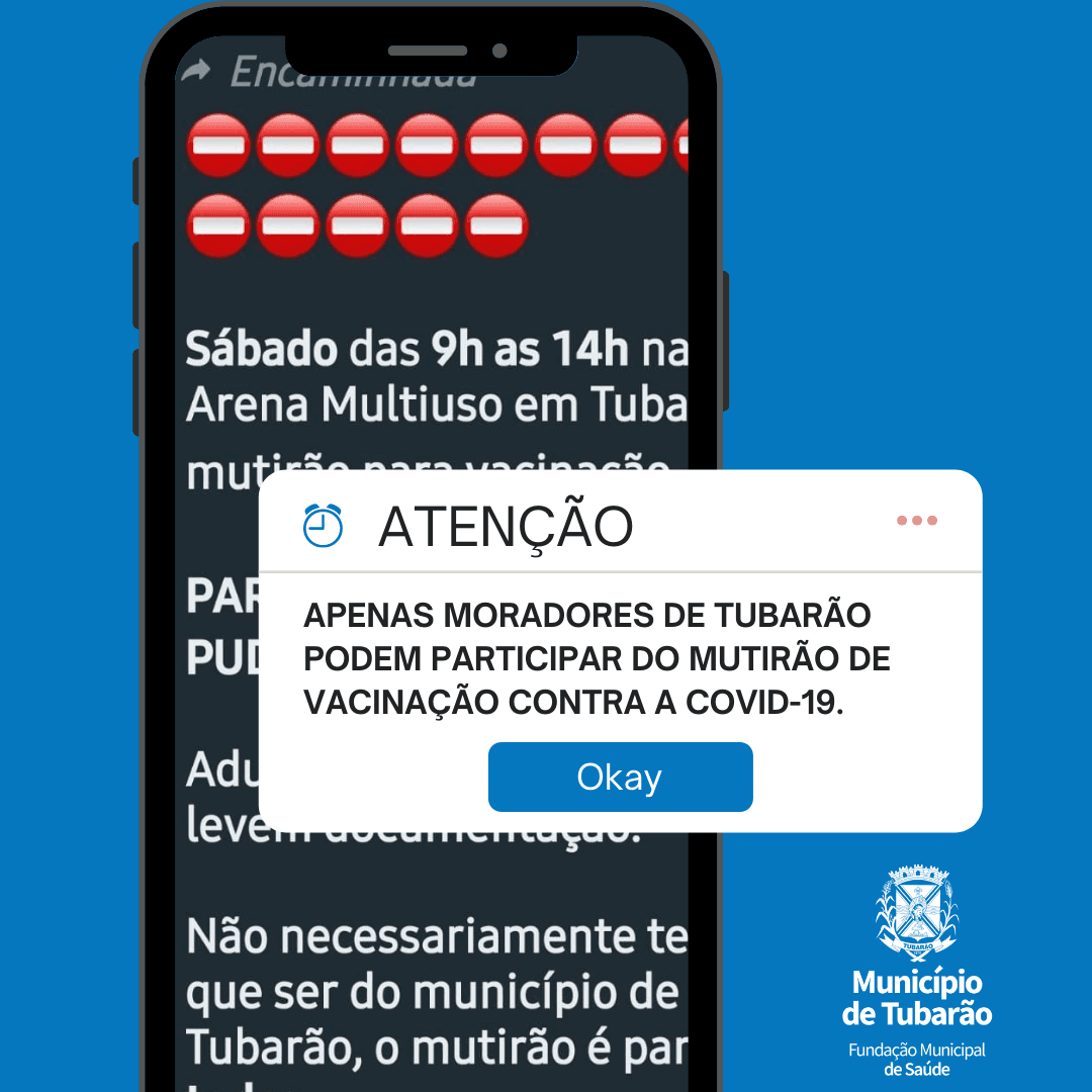 Por falta de doses, apenas tubaronenses podem se vacinar em Tubarão