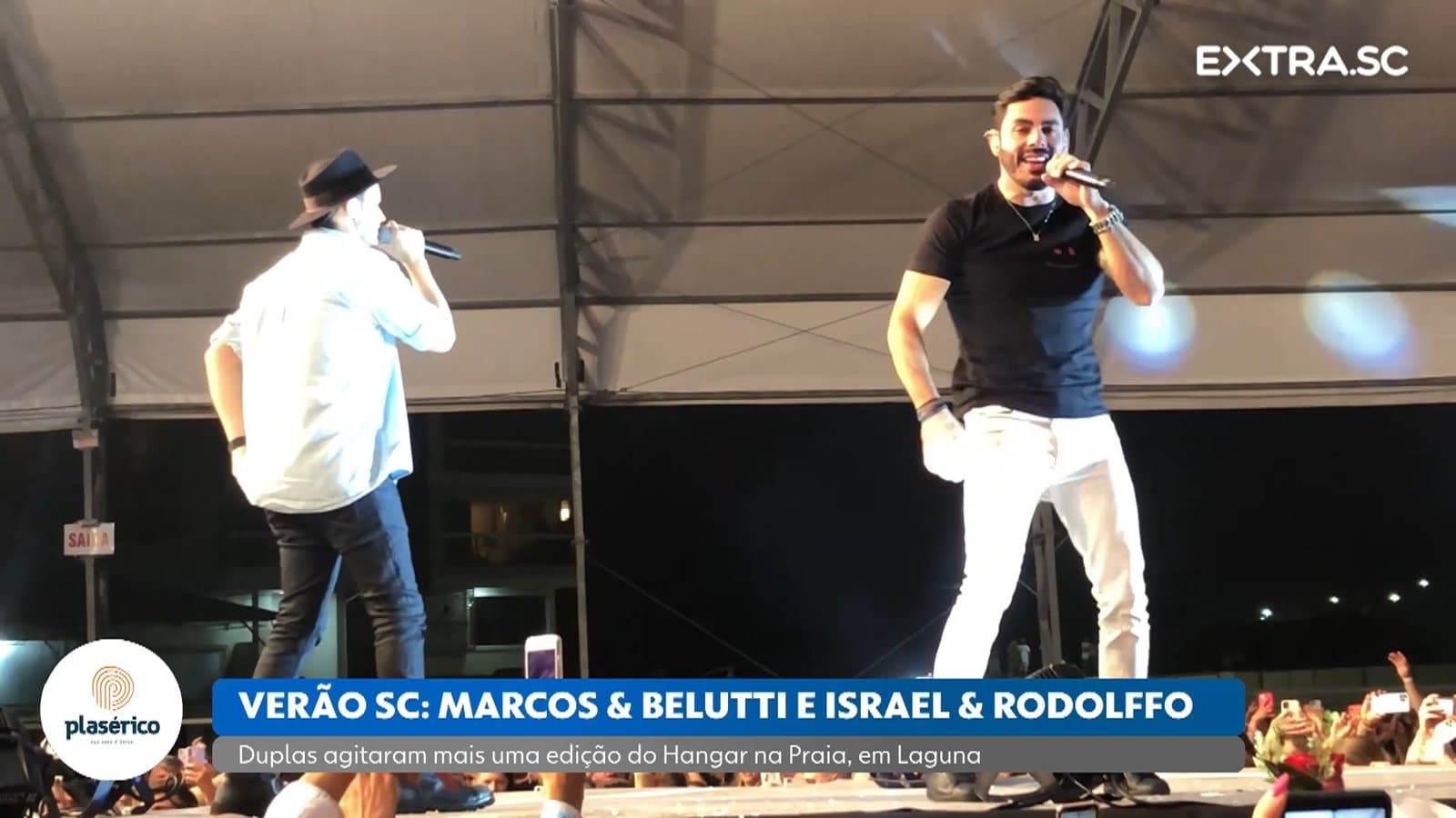 Marcos e Belutti e Israel e Rodolffo agitam Laguna no "Hangar na Praia"; assista!