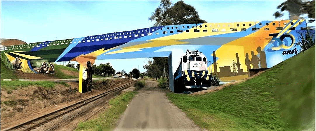 Grafite começa a ser feito no Elevado de Capivari de Baixo em comemoração aos 30 anos do município