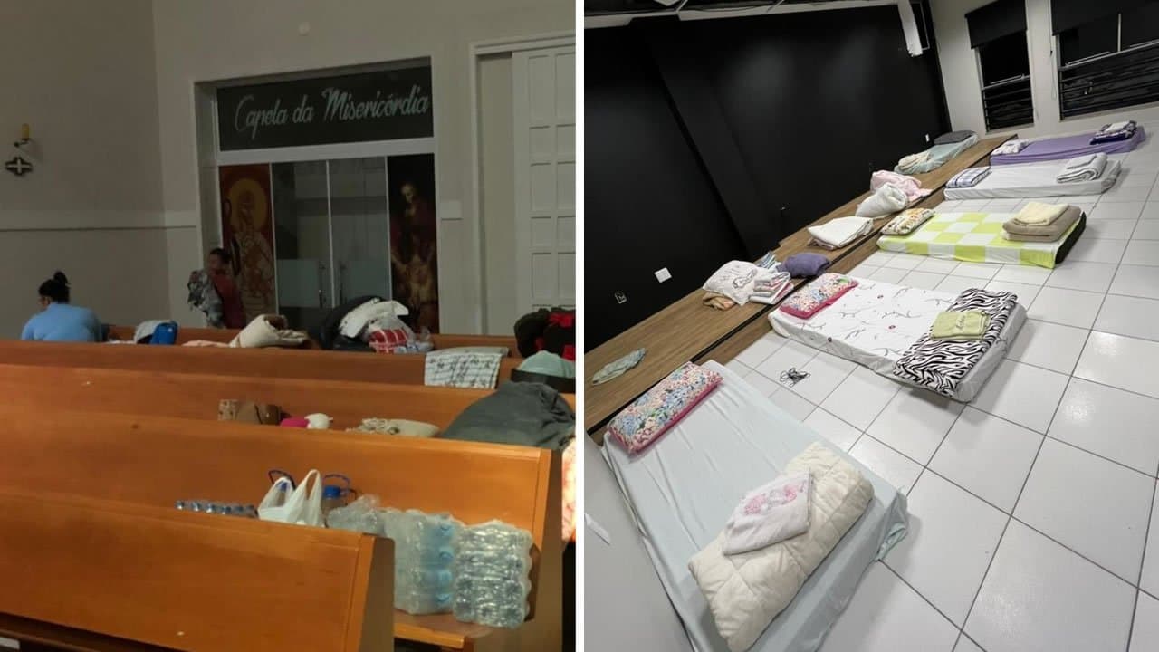 Locais da região servem como abrigo para pessoas desalojadas por conta das chuvas