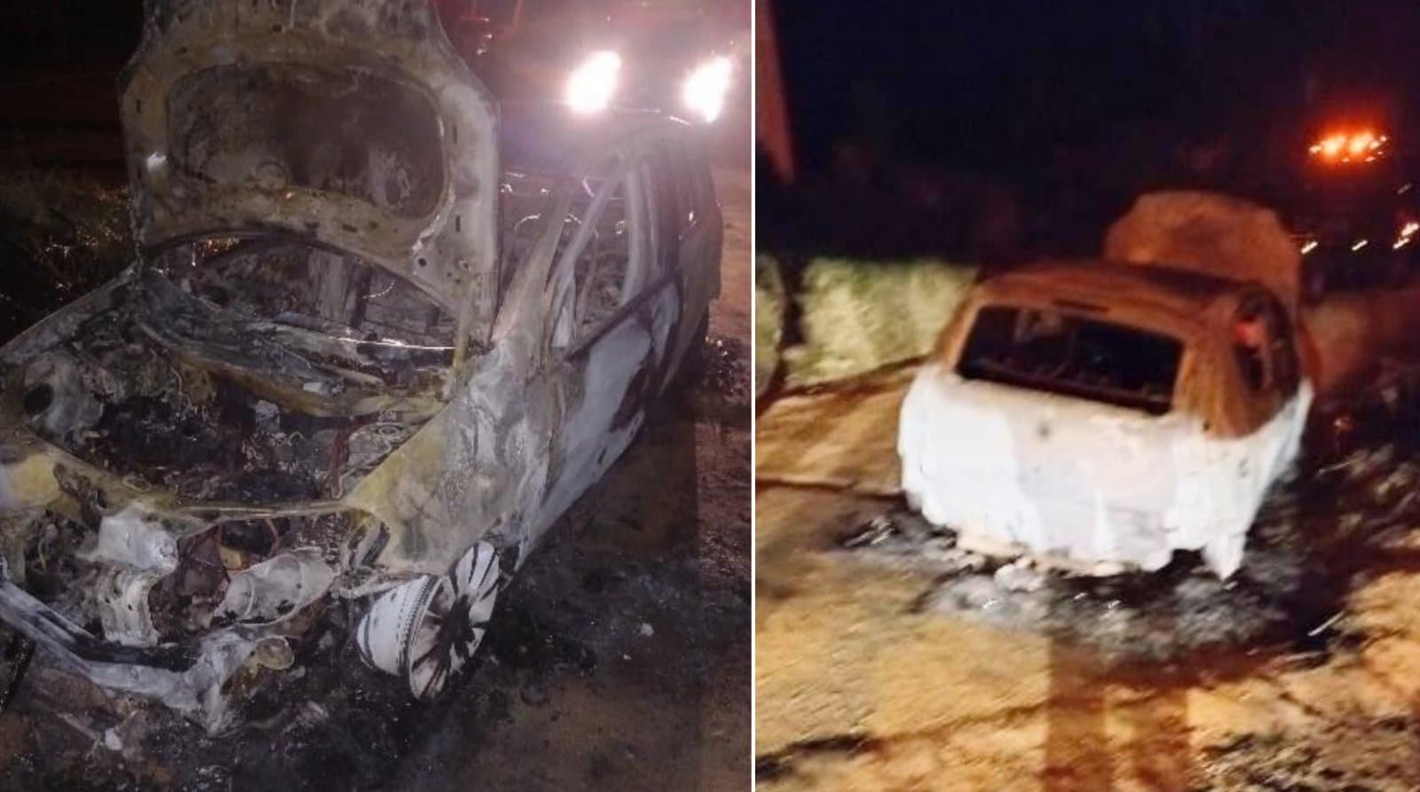Carro é destruído por incêndio em Gravatal