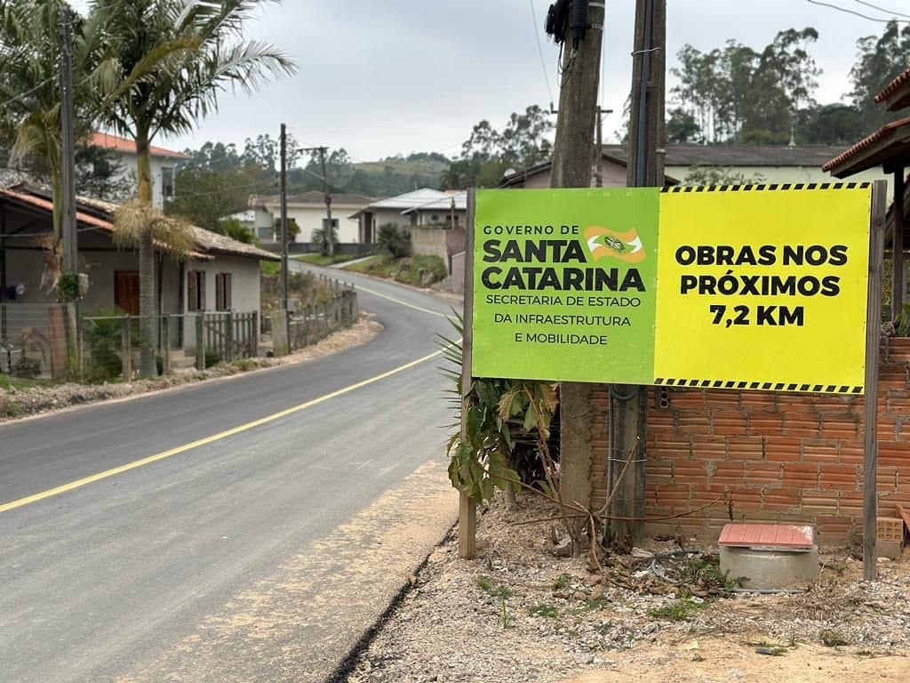 Pavimentação da SC-437 deve ser concluída ainda este ano