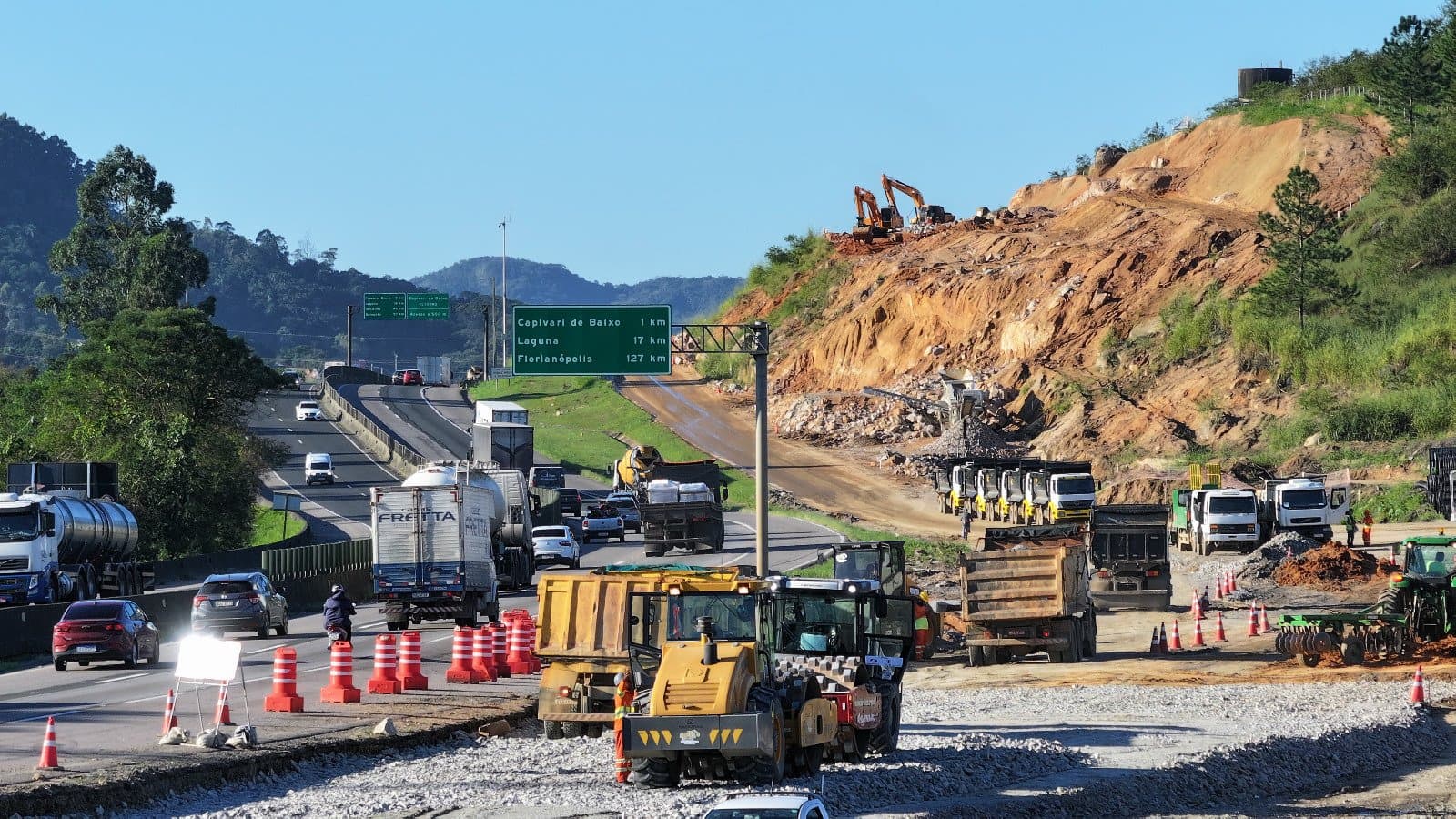BR-101 terá bloqueio nesta terça-feira (28), em Capivari, para detonação de rochas